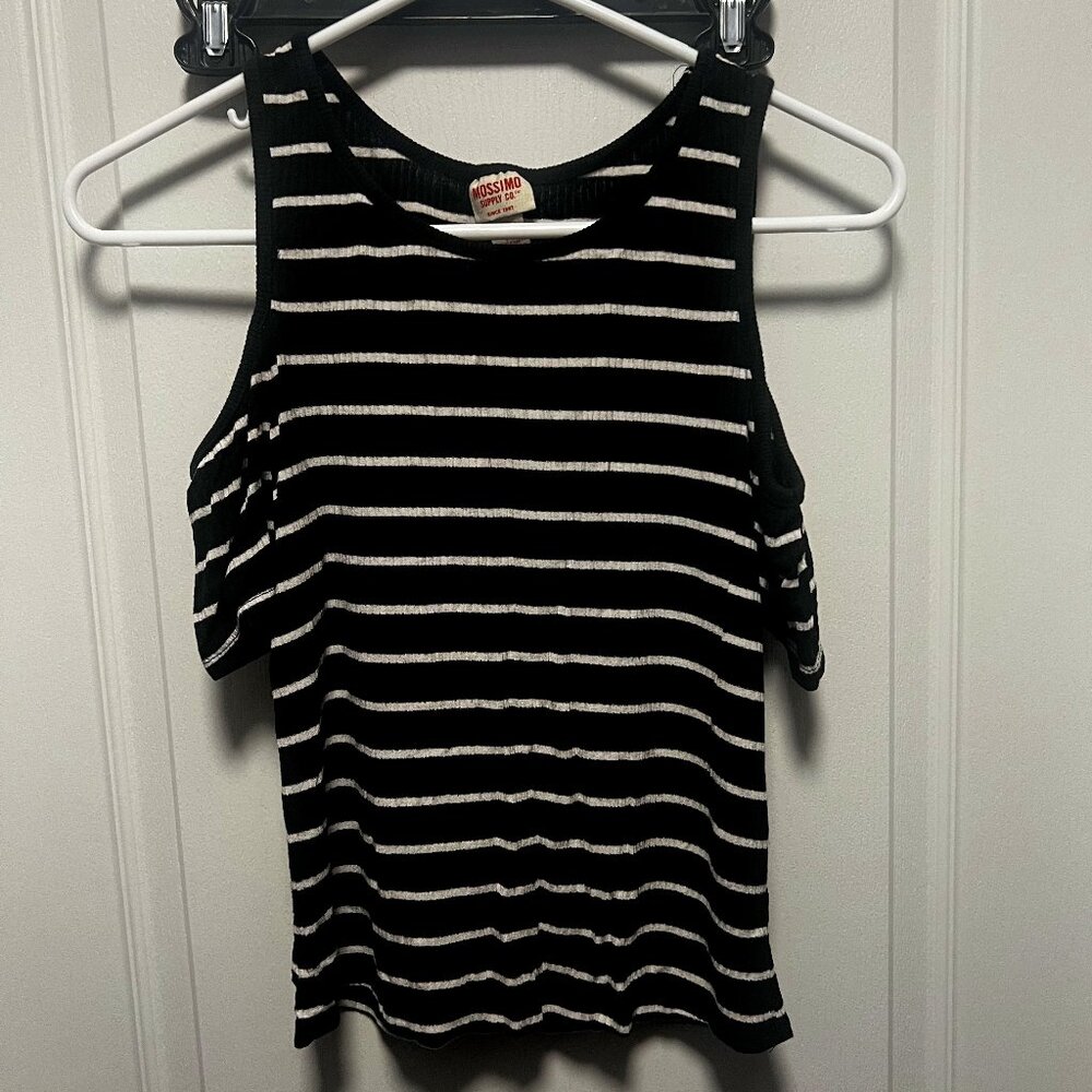 Striped Cold Shoulder Top